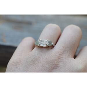 Natural Sapphire Ring, raw sapphire ring, unique sapphire ring, raw gem ring